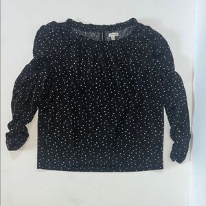 Max Studio Black and White Polka Dot Top